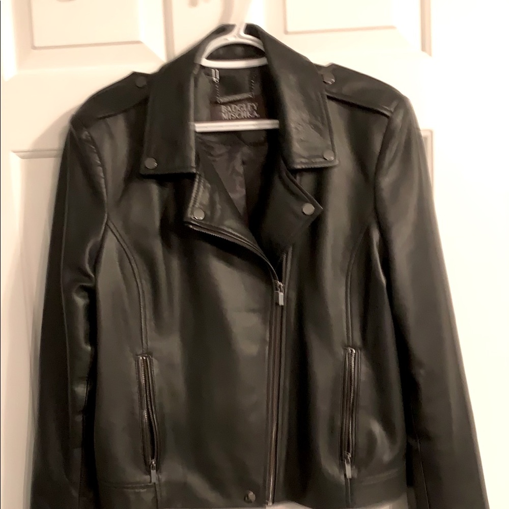 Badgley Mischka Leather Moto Jacket